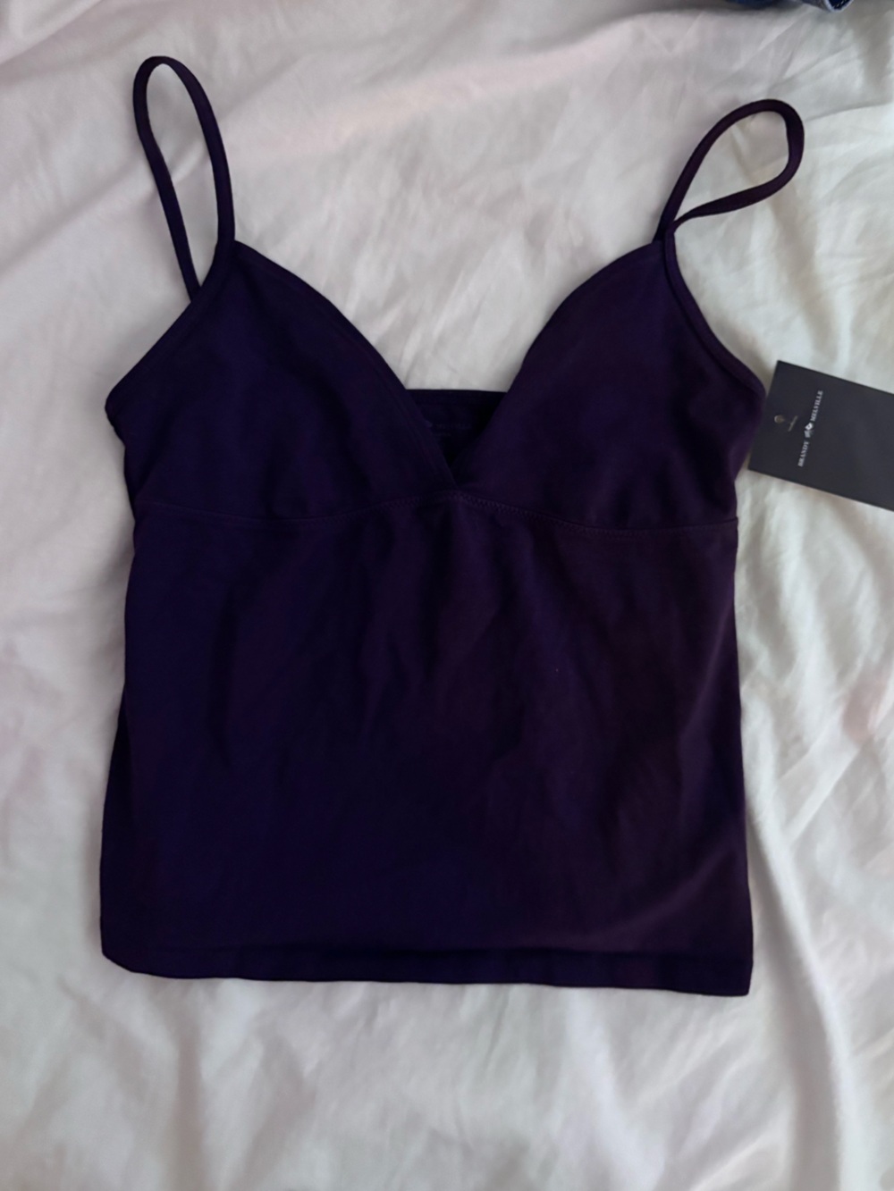 BNWT Brandy Melville Purple v neck Spaghetti Strap Tank Top
